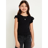 OldNavy Fitted Short-Sleeve Ruffle-Trim Ribbed Top for Girls