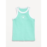 OldNavy Fitted Ribbed Logo-Graphic Tank Top for Girls