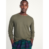 Long-Sleeve Built-In Flex Waffle-Knit T-Shirt