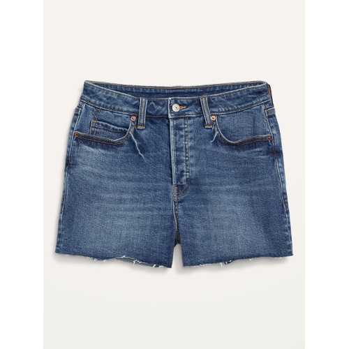 올드네이비 Higher High-Waisted Button-Fly Cut-Off Jean Shorts -- 3-inch inseam