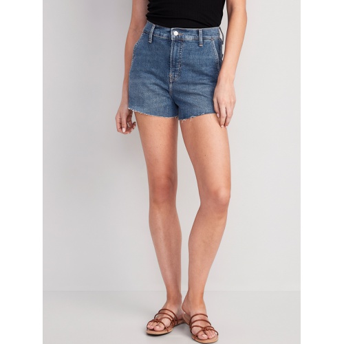 올드네이비 Higher High-Waisted Cut-Off Jean Shorts -- 3-inch inseam