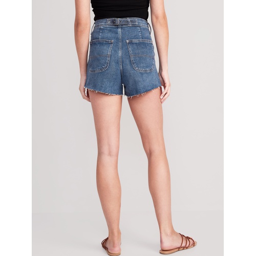 올드네이비 Higher High-Waisted Cut-Off Jean Shorts -- 3-inch inseam