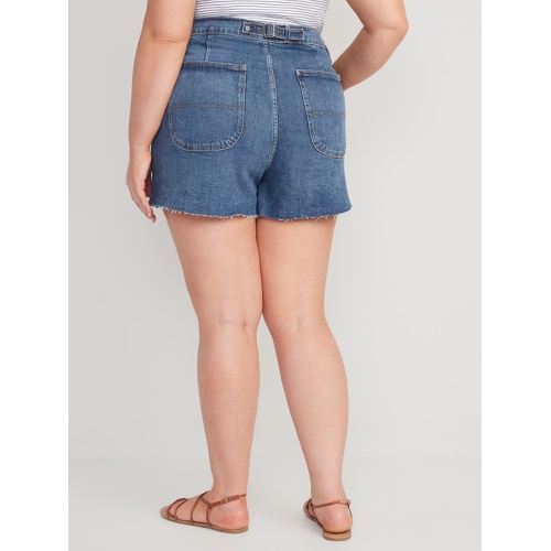 올드네이비 Higher High-Waisted Cut-Off Jean Shorts -- 3-inch inseam