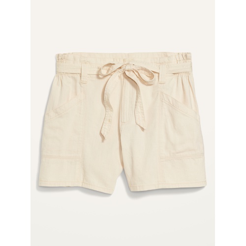올드네이비 High-Waisted Belted Workwear Twill Shorts -- 4.5-inch inseam