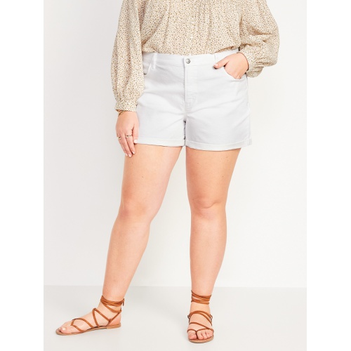 올드네이비 Mid-Rise Wow White Jean Shorts -- 3-inch inseam