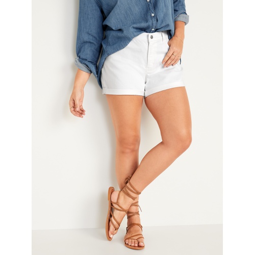 올드네이비 Mid-Rise Wow White Jean Shorts -- 3-inch inseam