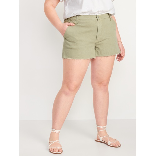 올드네이비 Higher High-Waisted Sky-Hi A-Line Cut-Off Workwear Jean Shorts -- 3-inch inseam