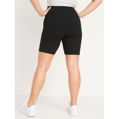 올드네이비 Extra High-Waisted Rib-Knit Biker Shorts for Women -- 8-inch inseam