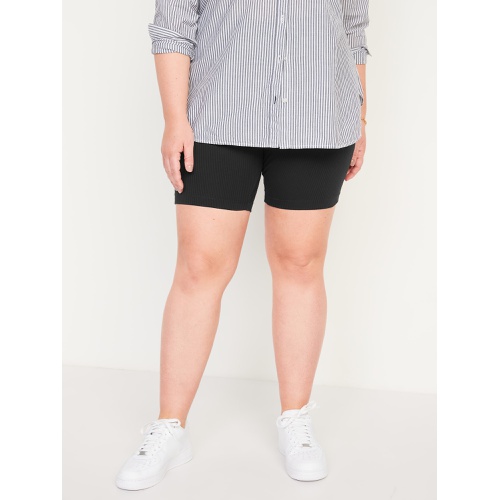 올드네이비 Extra High-Waisted Rib-Knit Biker Shorts for Women -- 8-inch inseam