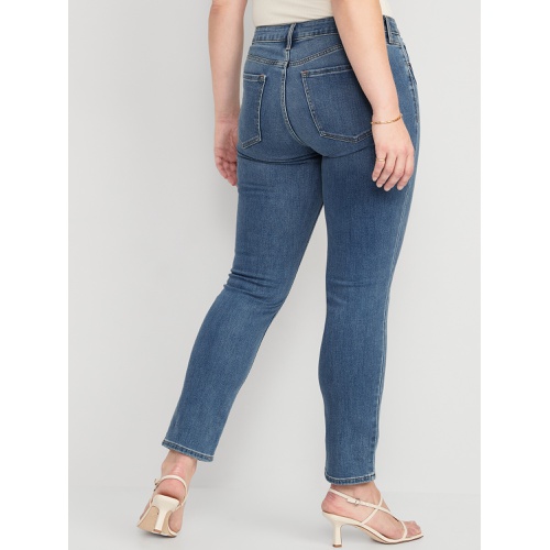 올드네이비 Mid-Rise Power Slim Straight Jeans for Women