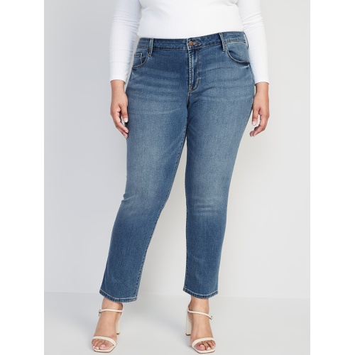 올드네이비 Mid-Rise Power Slim Straight Jeans for Women