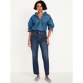 High-Waisted Button-Fly OG Straight Ankle Jeans