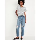 High-Waisted OG Straight Ripped Ankle Jeans