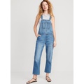 Slouchy Straight Ankle Jean Overalls