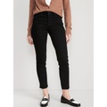 Mid-Rise Power Slim Straight Black Jeans