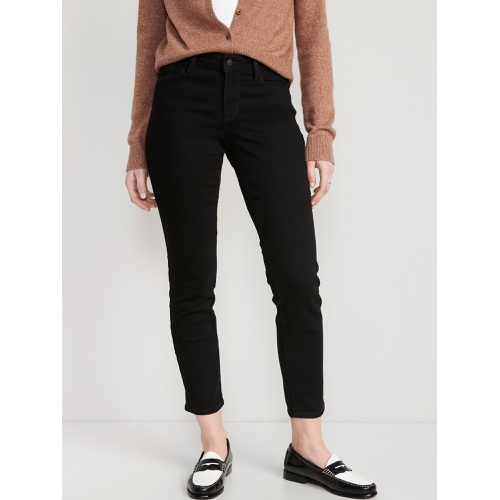 올드네이비 Mid-Rise Power Slim Straight Black Jeans