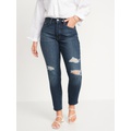 Curvy High-Waisted OG Straight Ripped Cut-Off Jeans