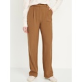 Extra High-Waisted Pleated Taylor Trouser Wide-Leg Pants