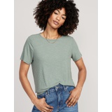 Luxe Ribbed Slub-Knit T-Shirt Hot Deal