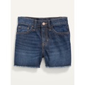 High-Waisted Frayed-Hem Jean Shorts for Girls