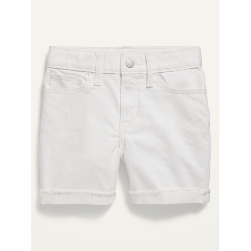 올드네이비 High-Waisted Roll-Cuffed White Cut-Off Jean Shorts for Girls