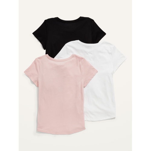 올드네이비 Softest Short-Sleeve Solid T-Shirt 3-Pack for Girls
