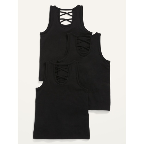 올드네이비 Solid Lattice-Back Tank Top 3-Pack for Girls