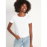 Rib-Knit Crop T-Shirt