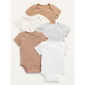 Unisex Short-Sleeve Bodysuit 5-Pack for Baby Hot Deal