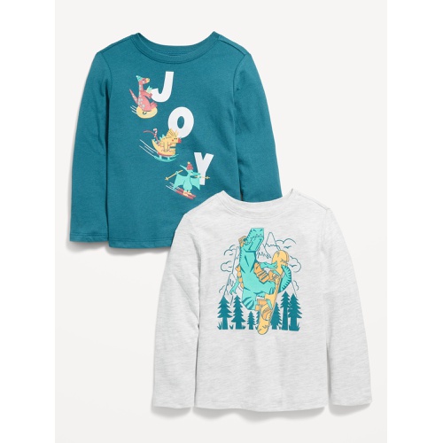 올드네이비 Unisex Long-Sleeve Graphic T-Shirt 2-Pack for Toddler