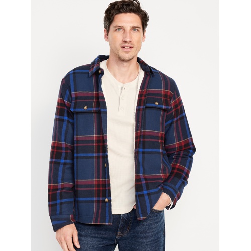 올드네이비 Sherpa-Lined Flannel Shacket