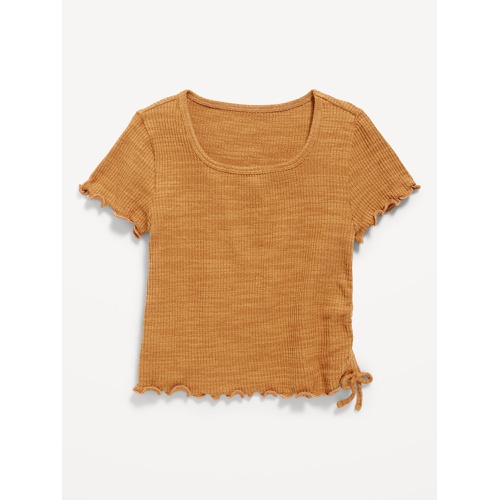 올드네이비 Short-Sleeve Textured Knit Side-Ruched Top for Girls