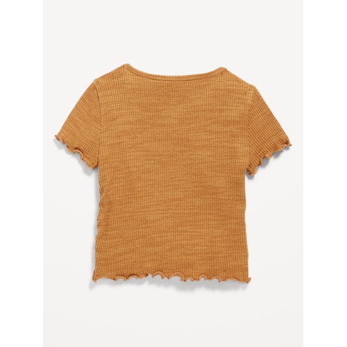 올드네이비 Short-Sleeve Textured Knit Side-Ruched Top for Girls