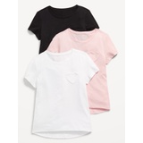 Softest Short-Sleeve Heart Pocket T-Shirt 3-Pack for Girls