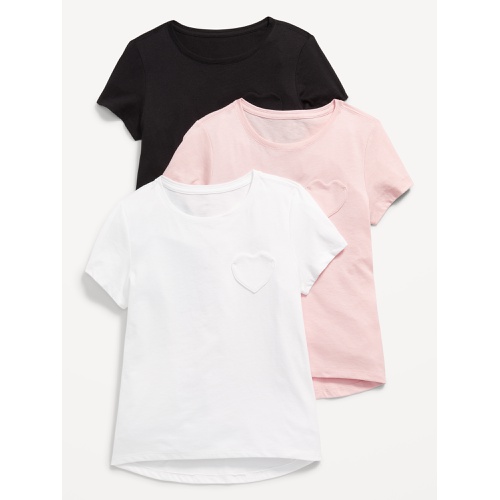 올드네이비 Softest Short-Sleeve Heart Pocket T-Shirt 3-Pack for Girls Hot Deal