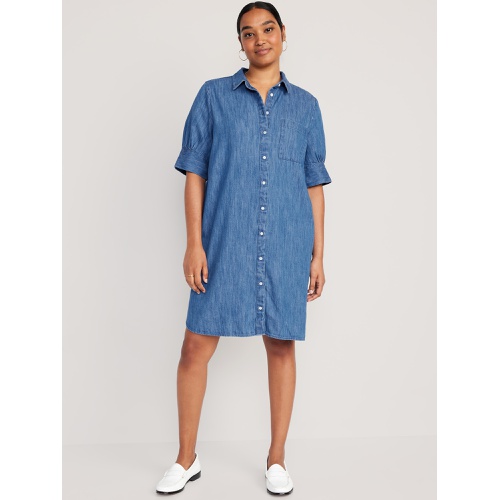 올드네이비 Short-Sleeve Jean Shirt Dress