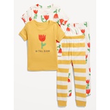 Unisex 4-Piece Printed Snug-Fit Pajama Set for Toddler & Baby Hot Deal