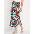 High-Waisted Midi Slip Skirt