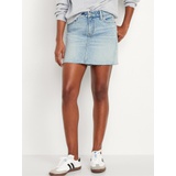 Mid-Rise OG Straight Cut-Off Jean Mini Skirt