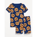 Unisex Snug-Fit Printed Pajama Shorts Set for Toddler & Baby