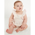 Ruffled Double-Weave One-Piece Romper for Baby