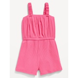 Sleeveless Rib-Knit Romper for Toddler Girls