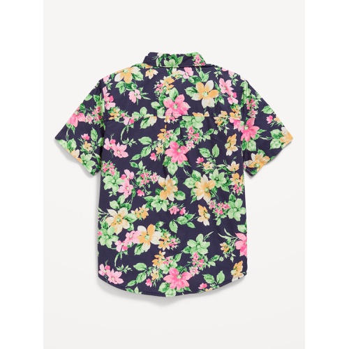올드네이비 Short-Sleeve Printed Poplin Shirt for Boys