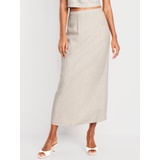 Linen-Blend Maxi Skirt
