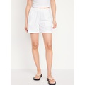 High-Waisted Crinkle Gauze Shorts -- 5-inch inseam