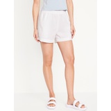 High-Waisted Linen-Blend Shorts -- 3-inch inseam