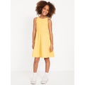 Sleeveless Mixed Material Dress for Girls