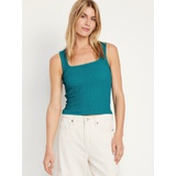 Square-Neck Textured Tank Top Hot Deal