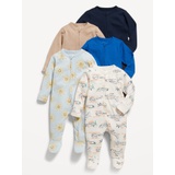 2-Way-Zip Sleep & Play Footed One-Piece 5-Pack for Baby