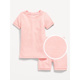 Unisex Snug-Fit Ribbed Pajama Set for Toddler & Baby